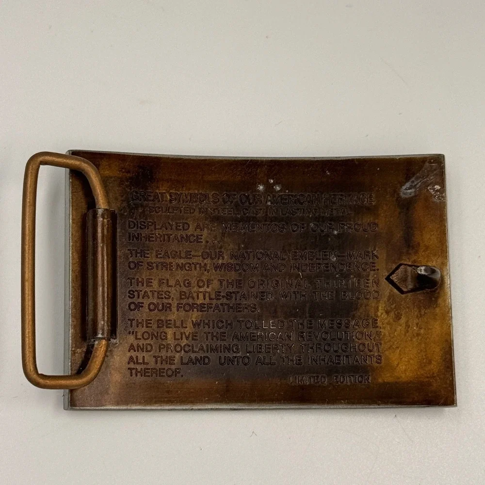 Vintage Bicentennial 1776-1976 Eagle Liberty Bell American Heritage Belt Buckle